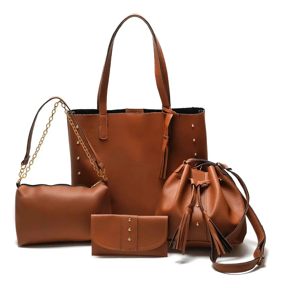 Kit de Bolsas Femininas GetShow com 4 Peças: Sacola, Saquinho, Baladinha e Carteira